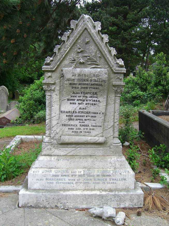 Spital Cemetery gravestone of John Kinder Swallow