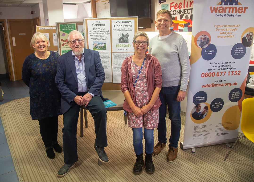 Members of Transition Chesterfield with Cllr Martin Stone at the Eco Hub