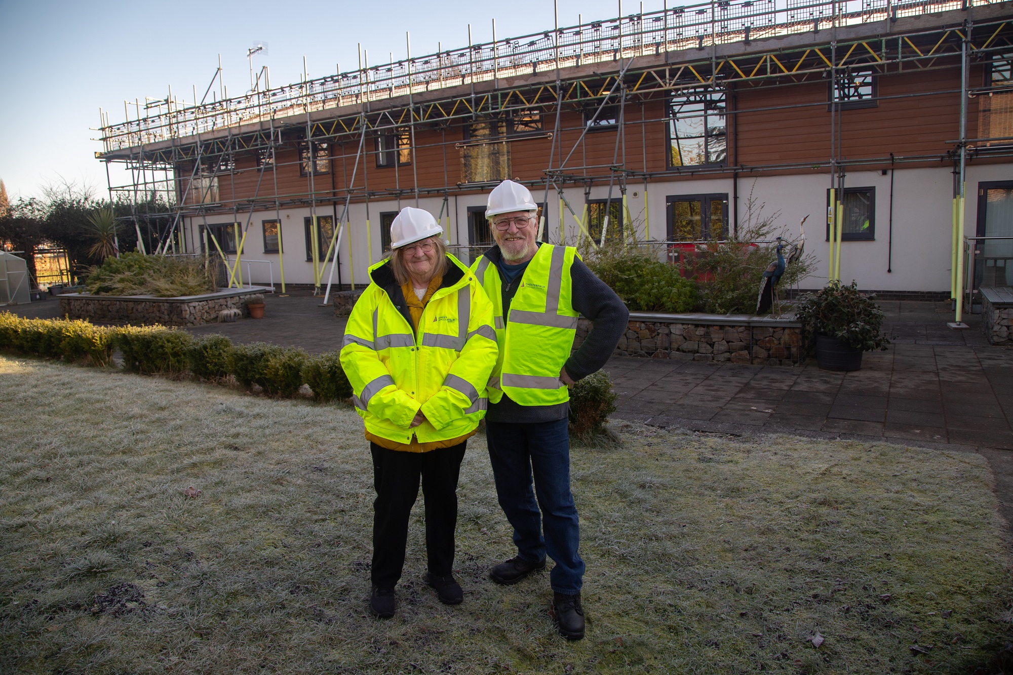 Left to right: Councillor Jean Innes and Councillor Martin Stone at Brocklehurst Court