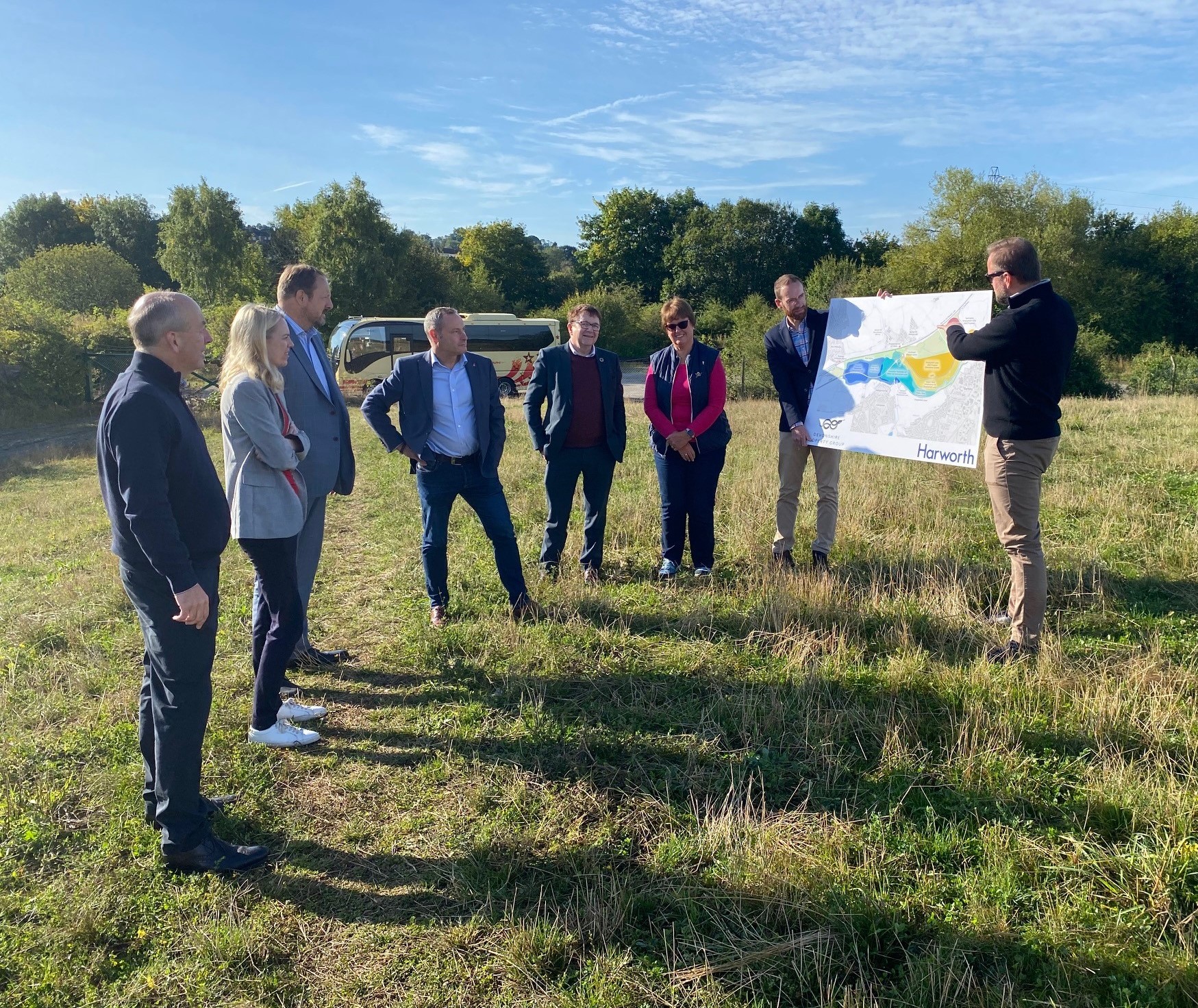 MPs, councillors and landowners on a recent site visit to discuss the enormous potential of the Staveley Growth Corridor 