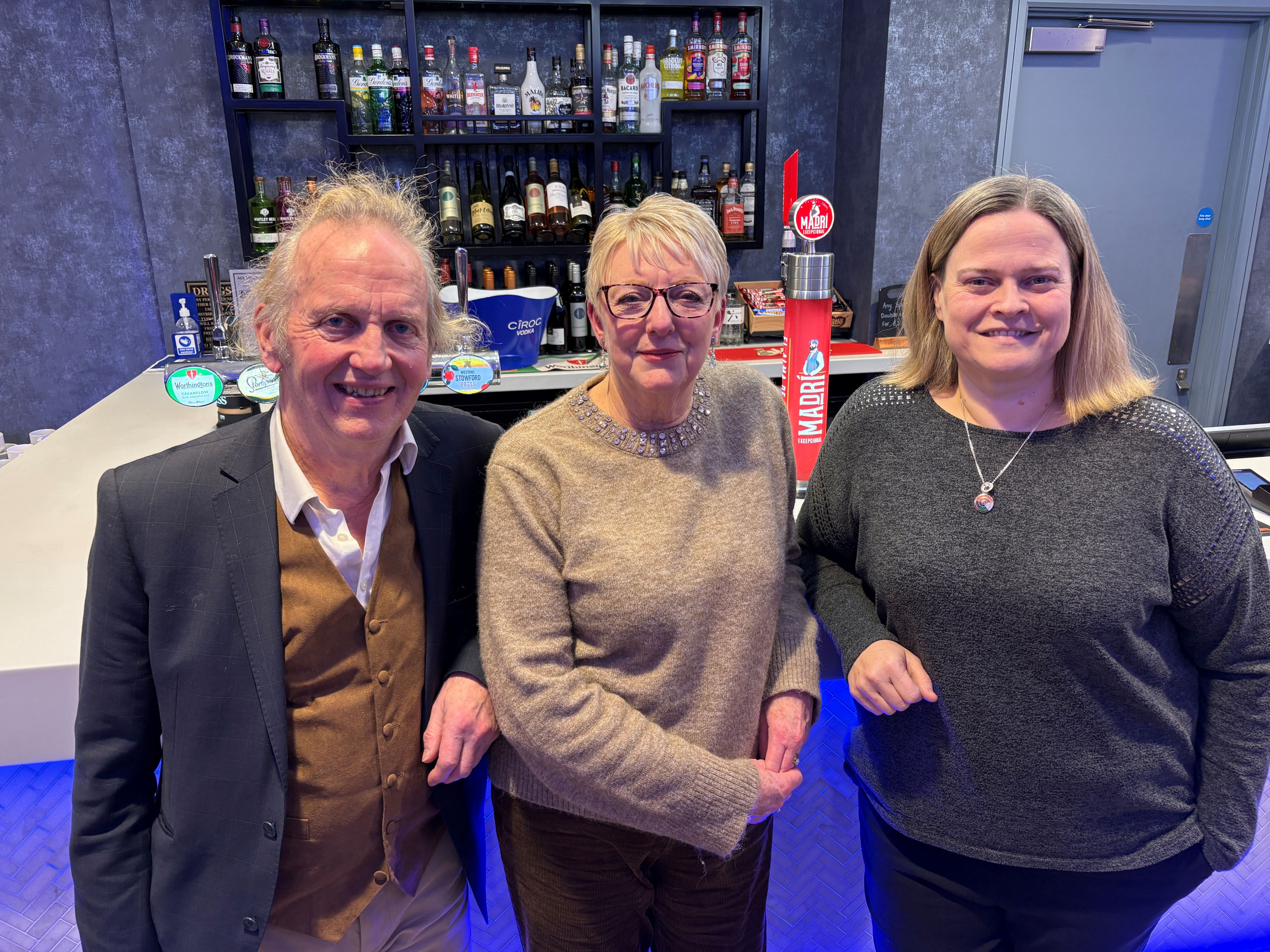 (left to right): Councillor Steve Lismore (Chesterfield Borough Council’s cabinet member for health and wellbeing), Councillor Kate Sarvent (Chesterfield Borough Council’s cabinet member for town centres and visitor economy) and Iwona Kossek (Best Bar None scheme manager)