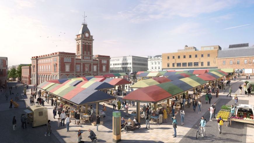 Artist impression of the market square