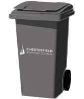 Black wheelie bin