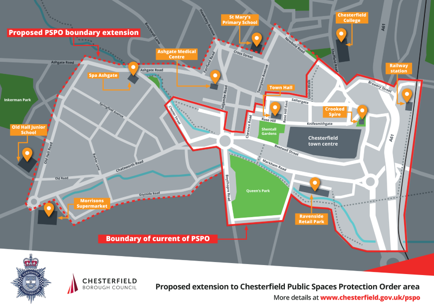 Map of the proposed town centre PSPO extension