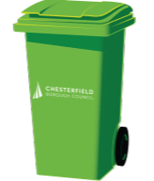 Green wheelie bin