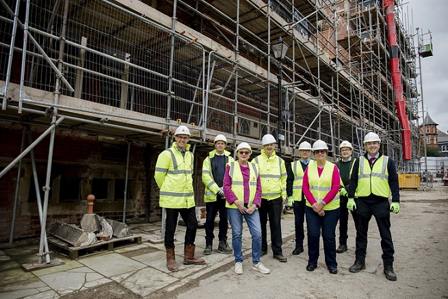 Representatives from Chesterfield Borough Council and G F Tomlinson toured the building