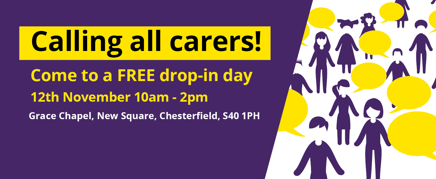 Link to 'Are you a carer? Come to a FREE drop-in day.' page