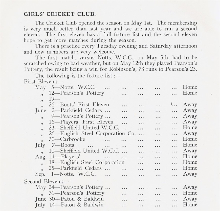 Girl's Cricket Club