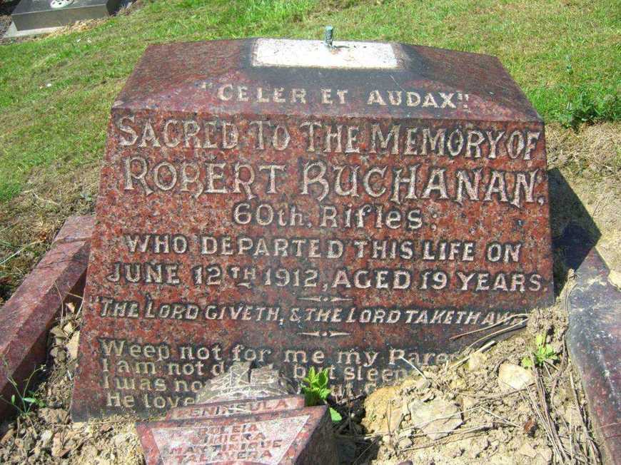 Spital Cemetery gravestone of Robert Buchanan