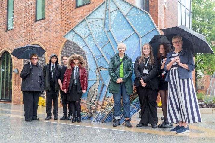 Students from Netherthorpe School with Coralie Turpin, Cllr Tricia Gilby and Cllr Kate Sarvent