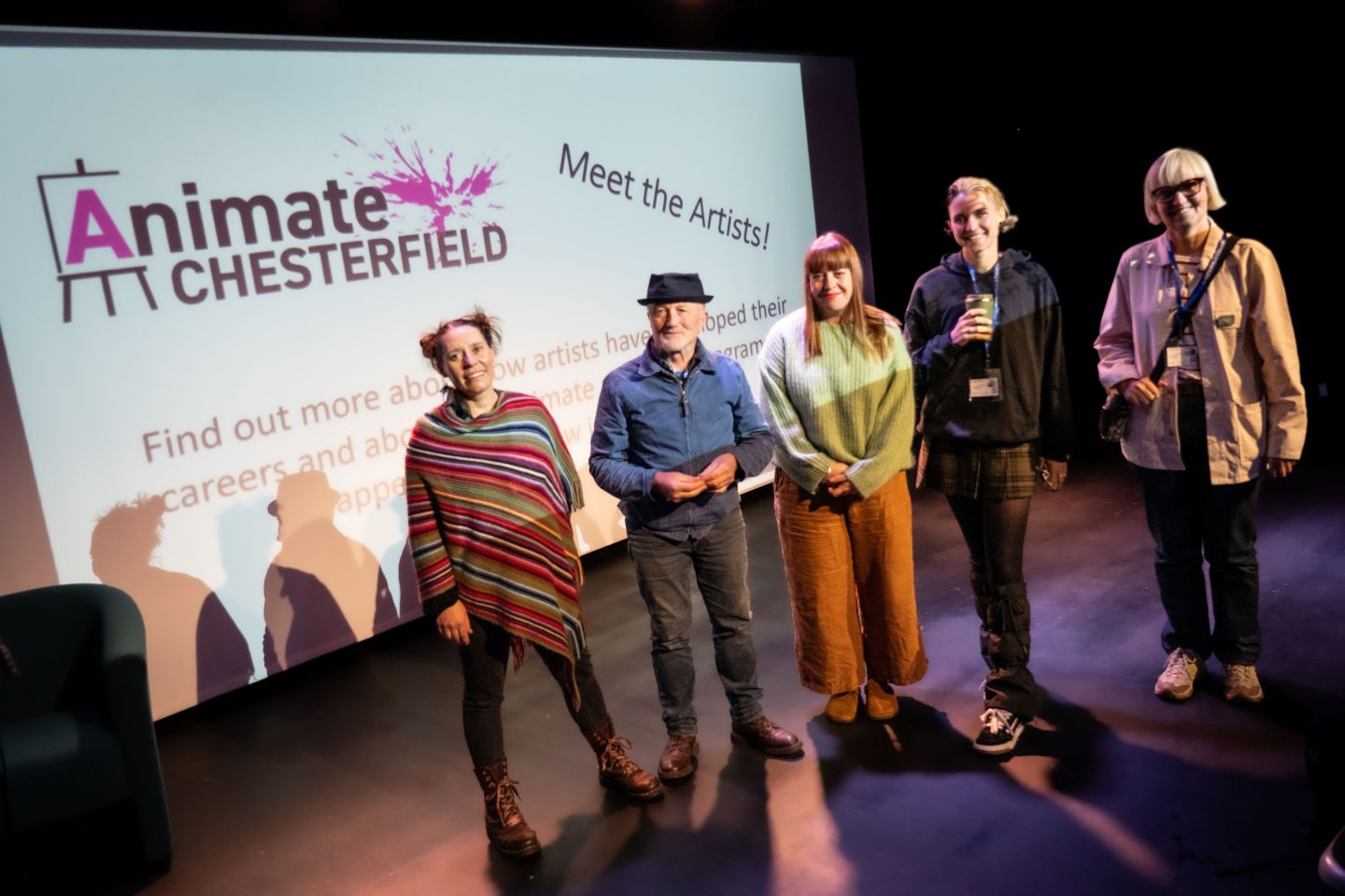 Artists Lucie Maycock, Denis O’Connor, Sally Anderson, Megan Russell and Coralie Turpin at the event